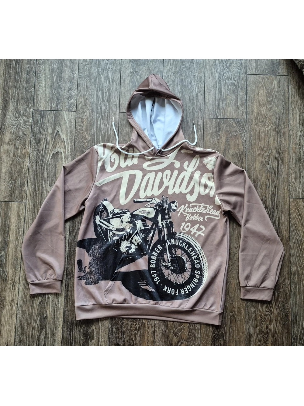 Harley Davidson Knuckhead Bobber 1947 Men's Sz XL Unbranded Poly/Spandex Hoodie